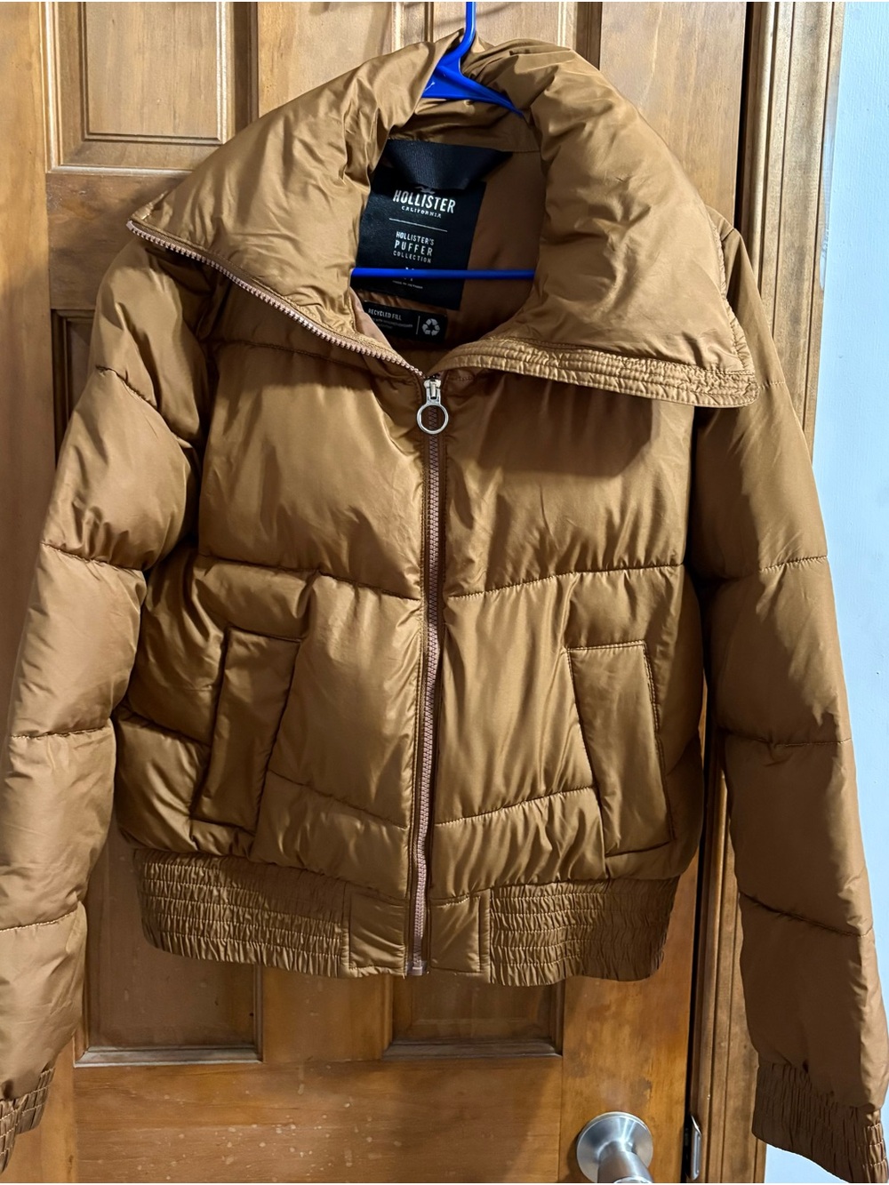 Hollister Tan/Brown Quilted Puffer Jacket